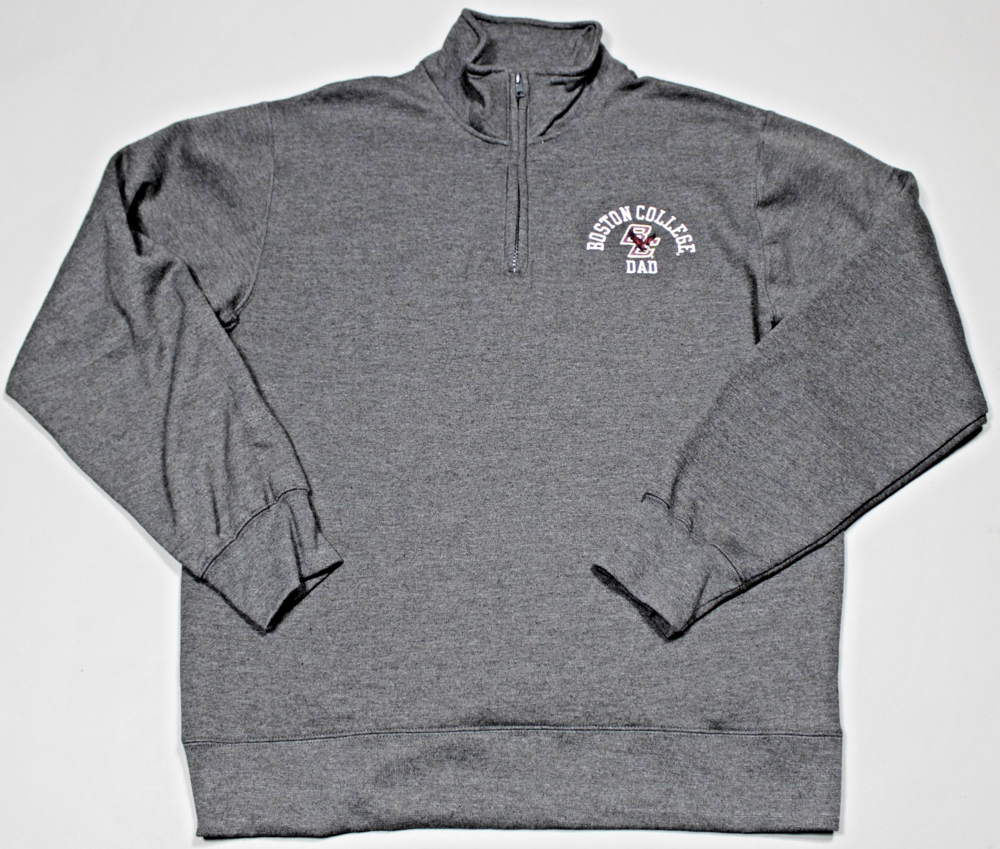 Boston College Eagles Dad Long Sleeve 1/4 Zip Pullover Mens M Heather Gray